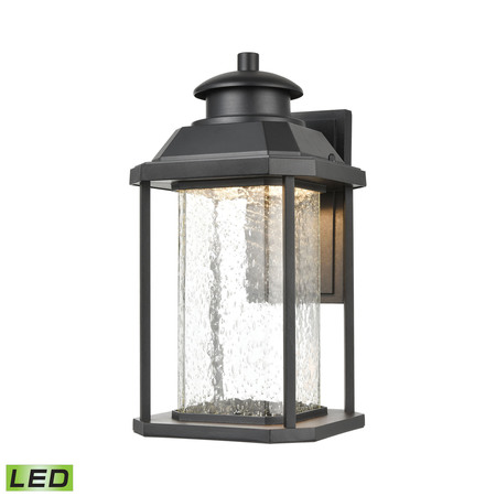 ELK LIGHTING Irvine Sconce in Matte Black with Seedy Glass - Integrated LED 87122/LED